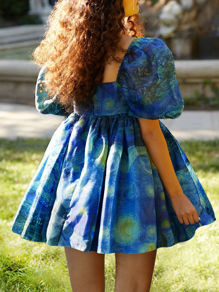 Платье-трапеция женское Плиссированное с квадратным вырезом пикантное