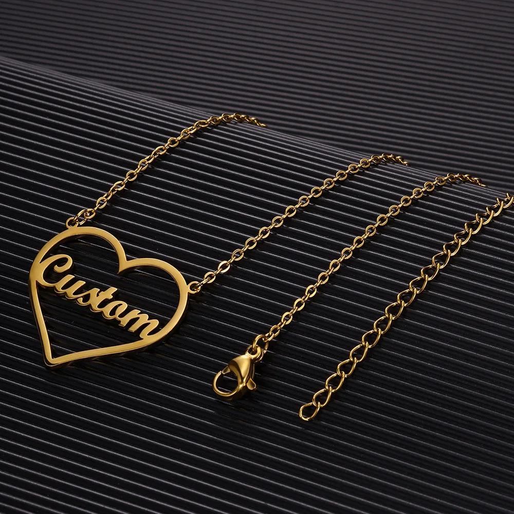 Индивидуальное ожерелье с именем в форме сердца для женщин ювелирные изделия