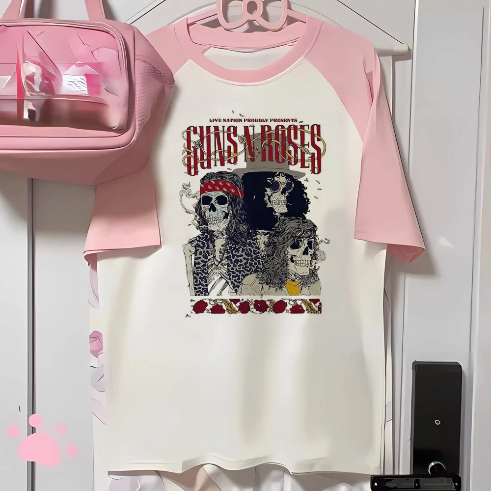 Футболка Guns n Roses женская повседневная одежда из мягкой ткани с графическим