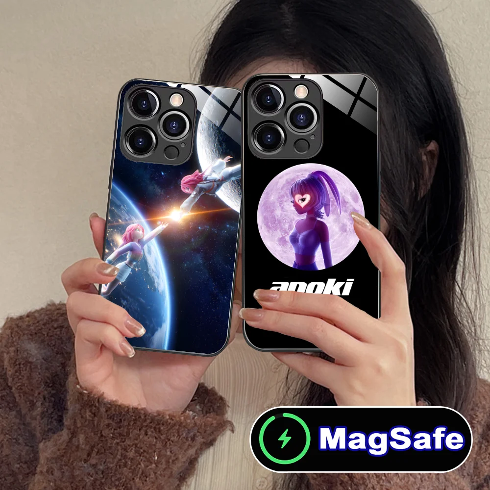 Чехол для мобильного телефона KPOP Apoki iPhone 16 15 14 13 12 11 Pro Max Plus Mini MagSafe беспроводная