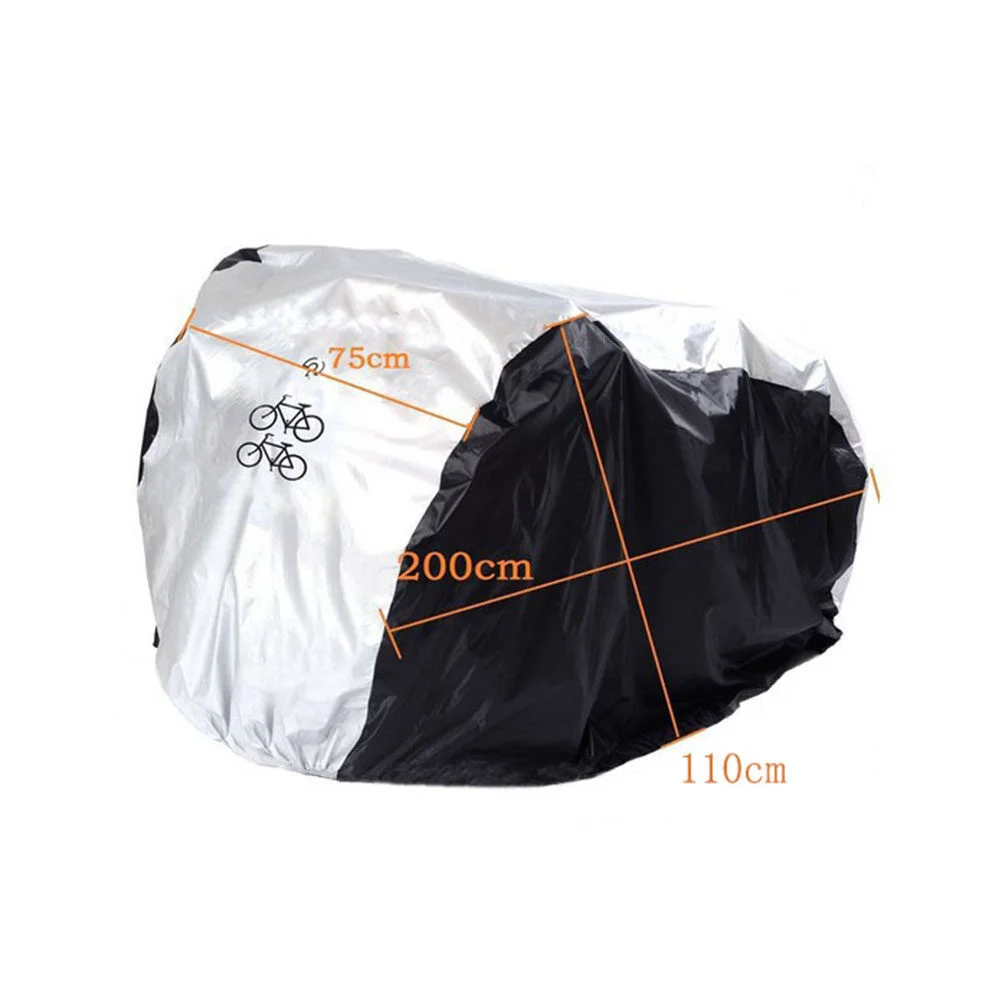 

Waterproof Bike Cover Double 2 Cycle Scooter Rain and Dust Resistant UV Protection for Bikes(Silver and Black,M, Two Bikes)