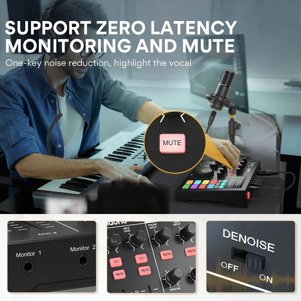 MAONOCASTER AM100 K1 All In One Kit Профессиональная звуковая карта для подкастинга Студийная