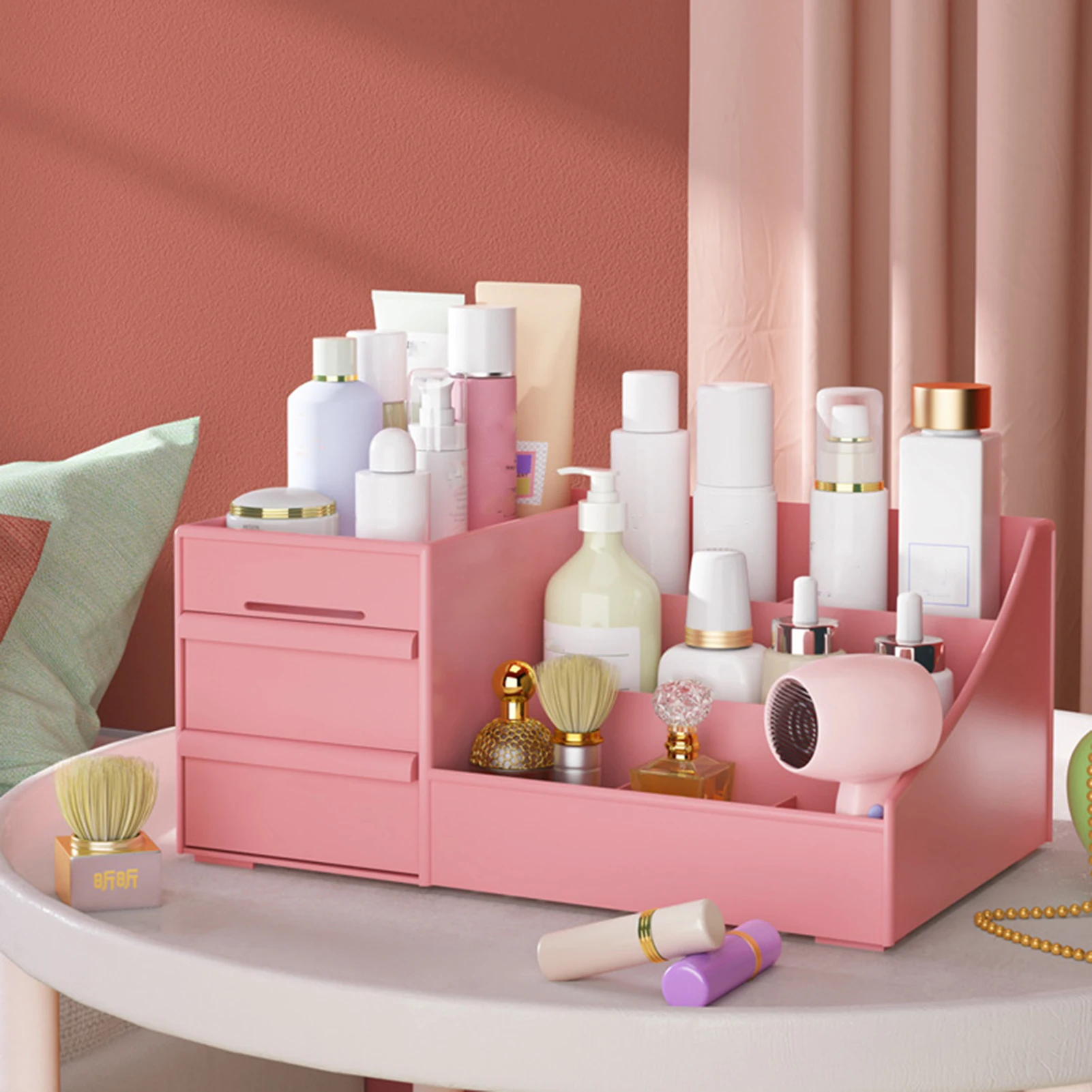 

Makeup Organizer For Cosmetic Large Capacity Cosmetic Storage Box Organizer Desktop Jewelry Nail Polish Makeup Drawer Container