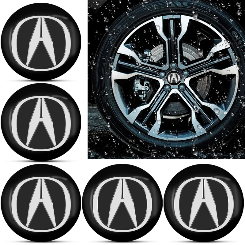 4 шт., наклейки-эмблемы для Acura TSX ZDX RLX NSX Integra CDX RSX UA6 UA7 CL9 YD3 Центральная втулка колеса автомобиля MDX ILX RDX TLX RL