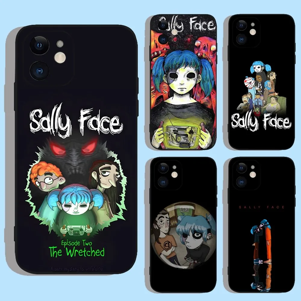 Чехол для телефона Game Sally Face Apple iPhone 15 14 13 12 11 XS XR X 8 7 Pro Max Plus mini силиконовый черный