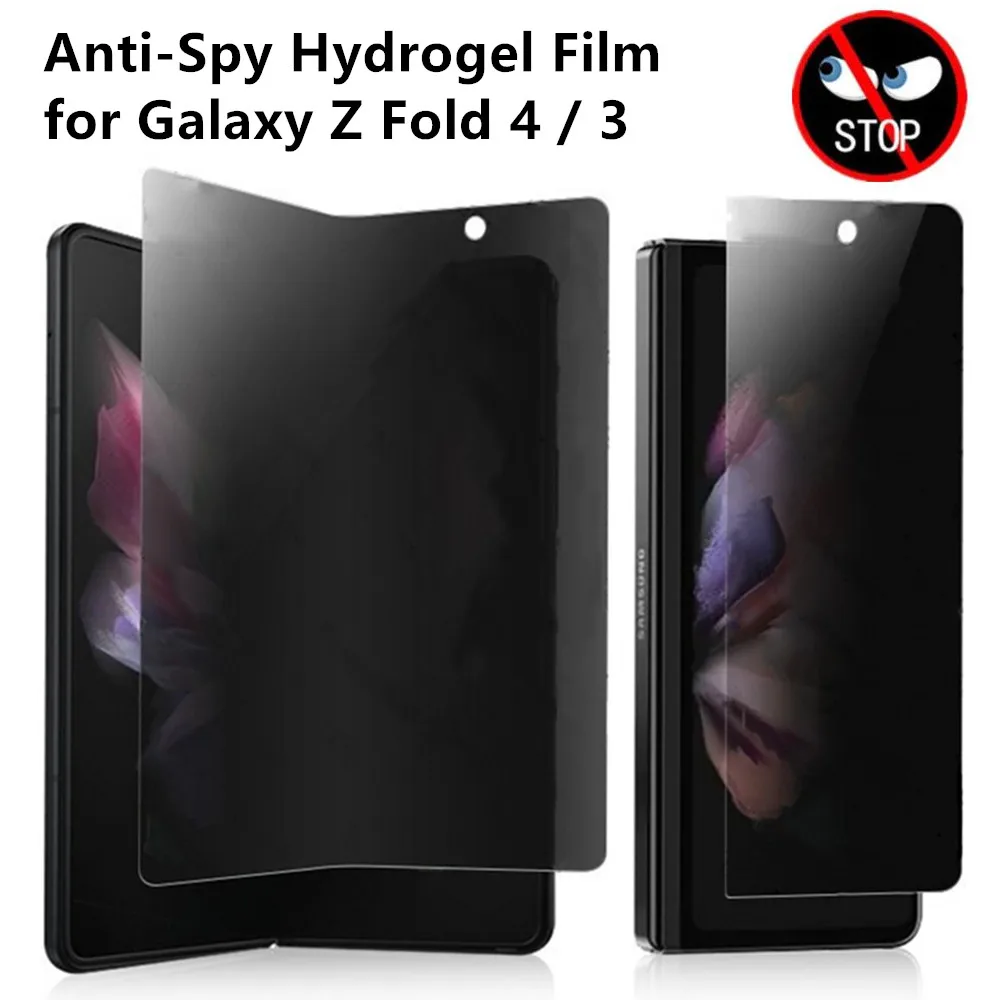

Set Outer + Inner Anti-Spy Screen Protector For Samsung Galaxy Z Fold 4 3 Fold3 Soft Privacy Film Anti-Scratch Cover Bubble-Free