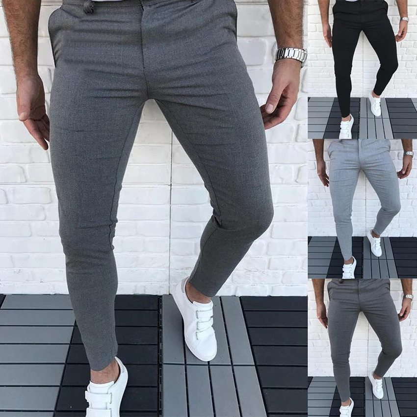 

Mens Pants Casual Mens Trousers Skinny Stretch Mens Fashion Pants Slim Fit Mens Stylish Pants Solid Color Pants Men Clothing
