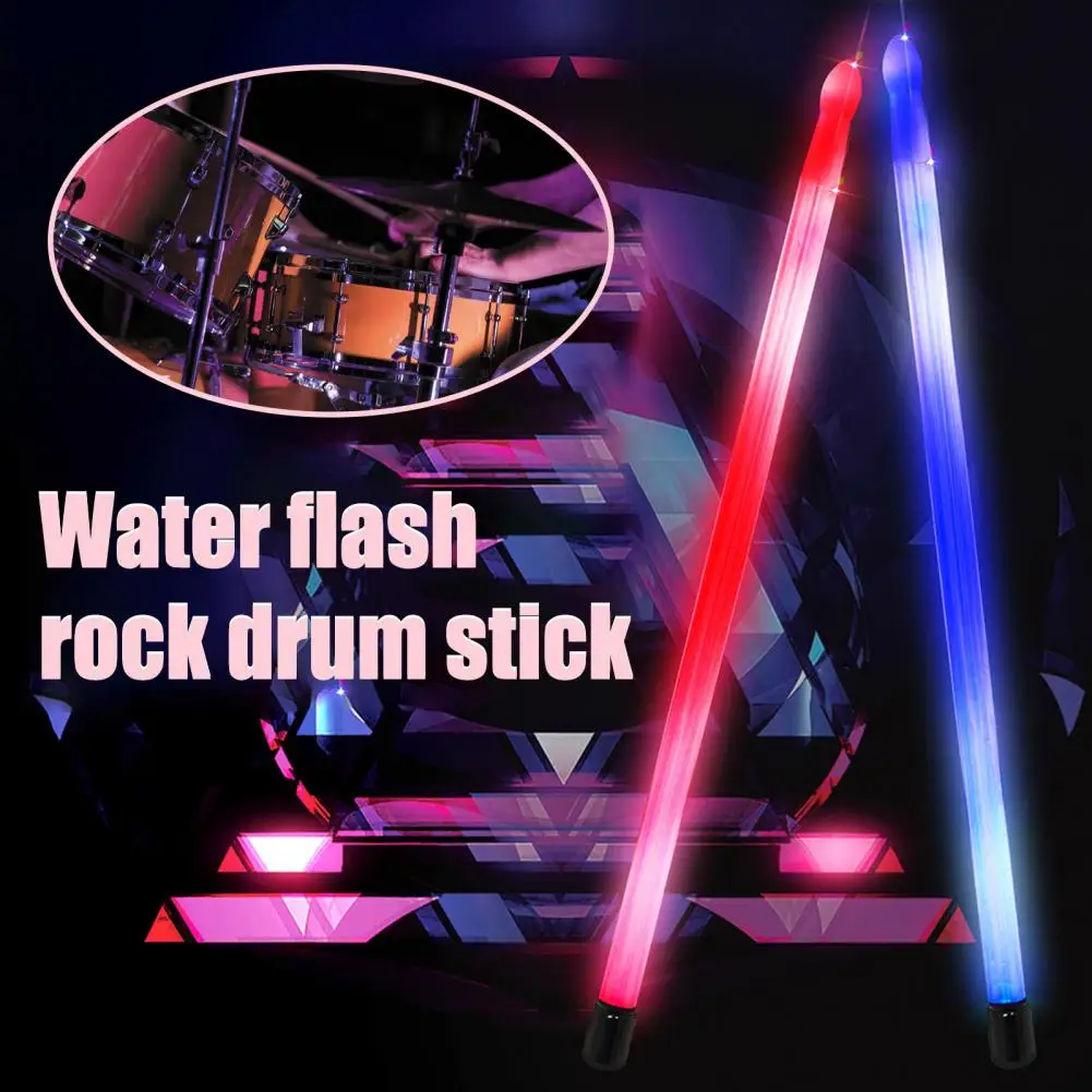 

Musical Instrument 1 Pair Practical Durable Reliable LED Drum Stick Lightweight Drumstick Transparent for Adults