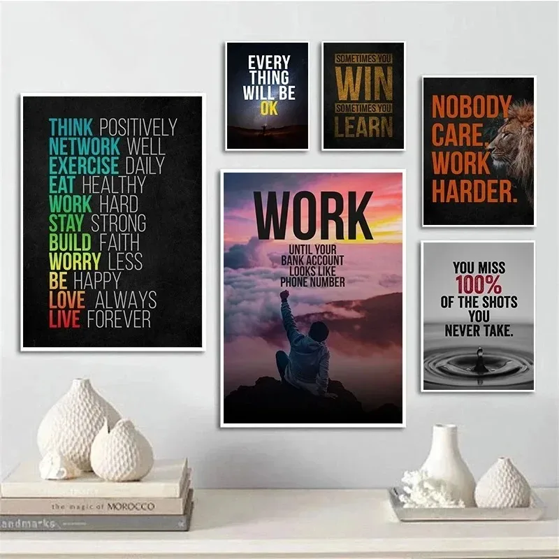 Мотивационные цитаты художественный современный стиль принты на холсте предмет