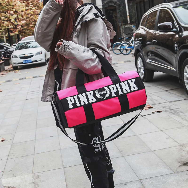 

Waterproof Woman Sport Bag for Fitness Outdoor Pink Gym Bag Men Nylon Clothing Fitness Bag Girls Training Travel Handbags