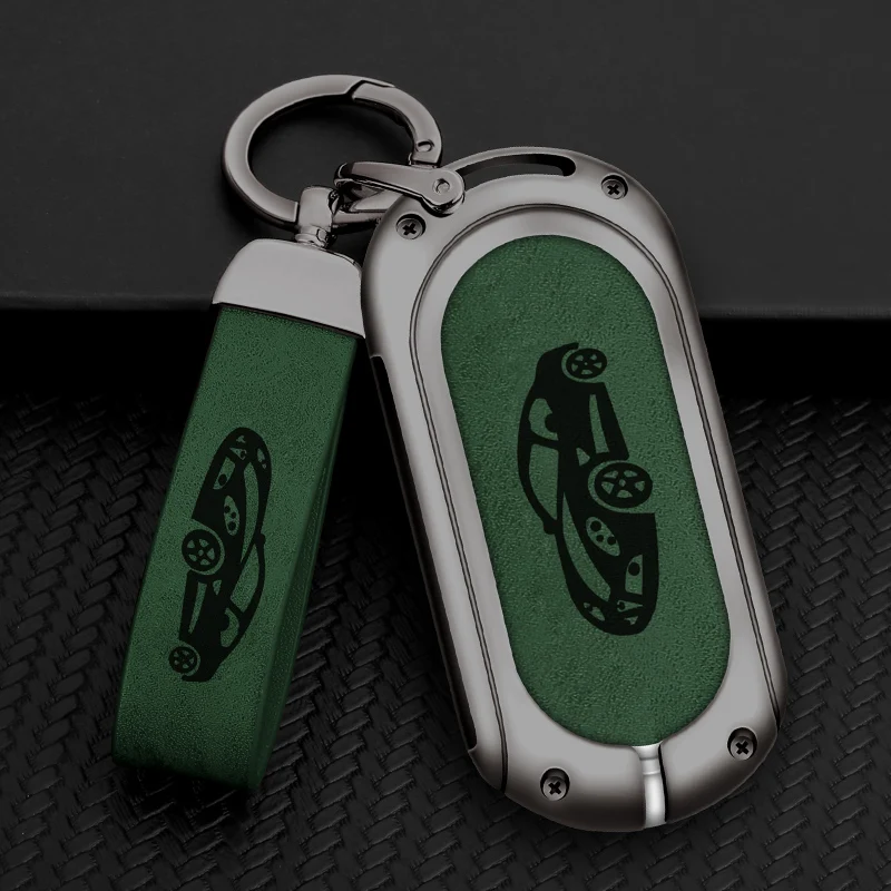 

For Mercedes Benz C E Class W223 W206 C260 C300 S450 S500 S400 Alloy+Leather Car Key Case Cover Protected Shell Car Accessories