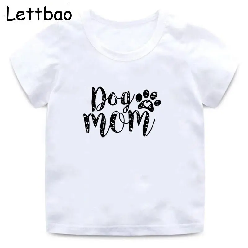 

2022 New Arrival Fashion Kids T-shirt Dog Mom Printed Tees Unisex Casual Tumblr Ins Popular Children's Tops Tee Shirt