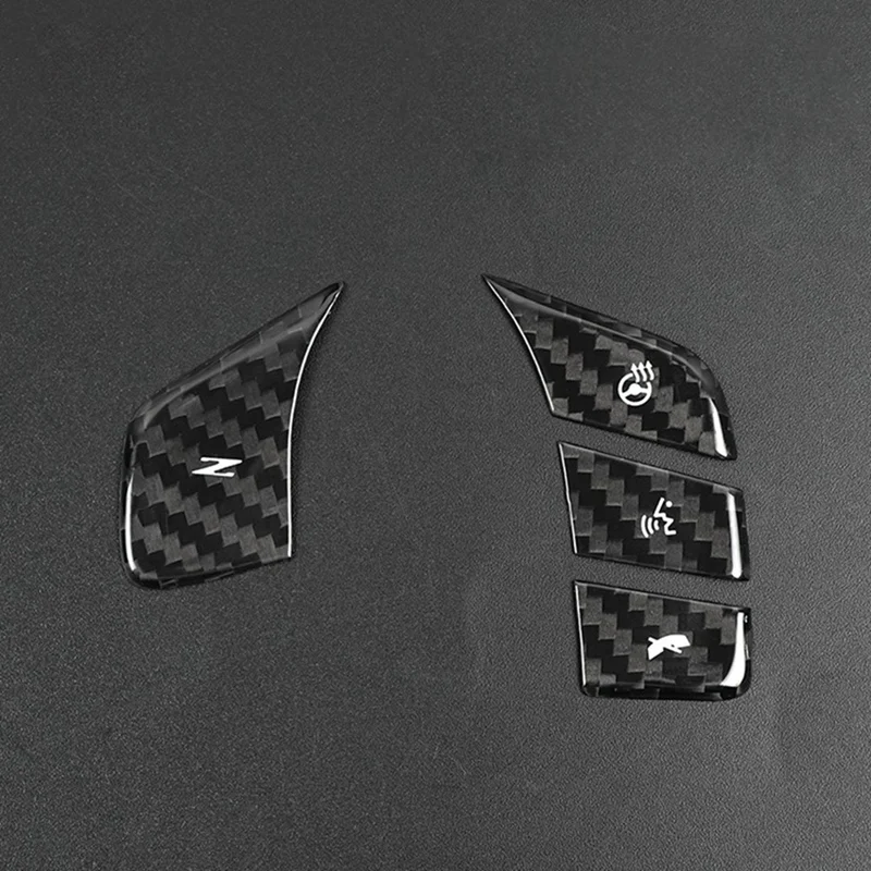 Car Carbon Fiber Steering Wheel Button Sticker Trim Cover For Chevrolet Corvette C8 2020-2023 Heated Decal