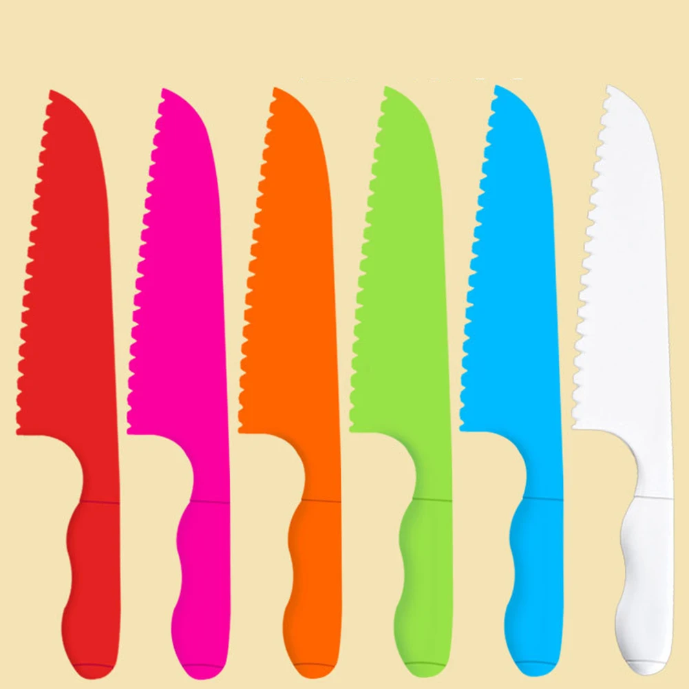 

Пластиковый нож для фруктов, безопасный кухонный нож, детский шеф-повар для хлеба, Детские кухонные ножи, ножи для разделки