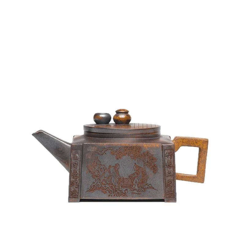 

Квадратный ручной чайник из фиолетовой глины 530 мл