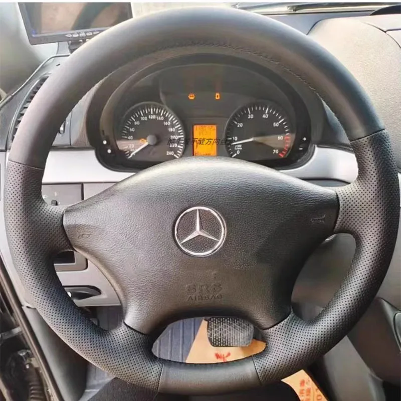 

Для Mercedes Benz Viano W639 Vito 2003-2014 Sprinter 2006-2013 ручной работы нескользящий чехол на руль из натуральной кожи автомобиля