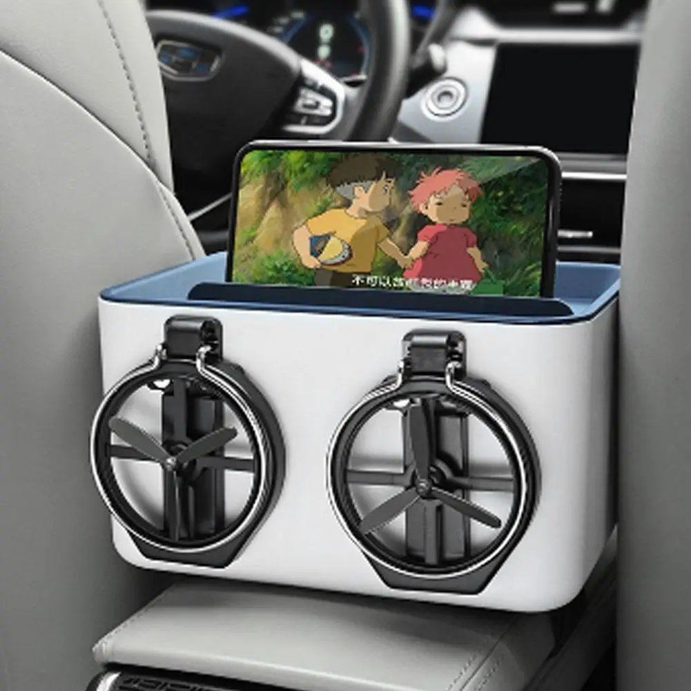 

Car Tissue Box Armrest Water Cup Holder Phone Holder Adjustable Strap Multi-functional Interior Storage Box