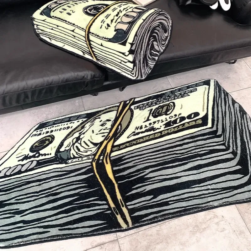 

Million Dollar Pattern Rugs Imitation Cashmere Carpet Plush Mat for Living Room Bedroom Entryway - Non-Slip Washable Soft Mat