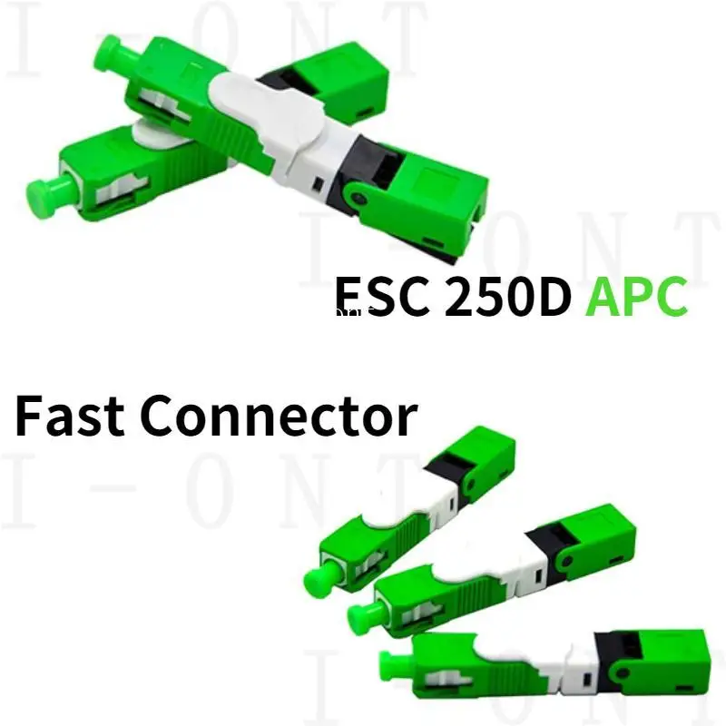Free Shipping FTTH ESC250D Fast Conector SC APC Single-Mode Fiber Optic Quick Connector FTTH SM Optic For Telecom