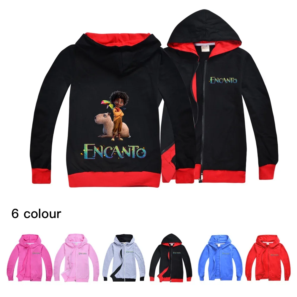 

2022 New Disney Encanto Hoodie Kids Zip Jacket Boys Clothes Spring Sweatshirt Boys Jacket Kids Spring Outdoor 6-14Y