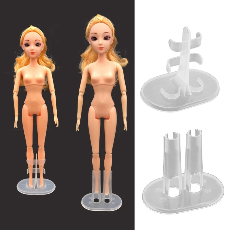 

18-30cm Universal Cartoon for Doll Standing Clip Bracket Plastic Clip Fixed Display Standing Toy Accessories Translucenc
