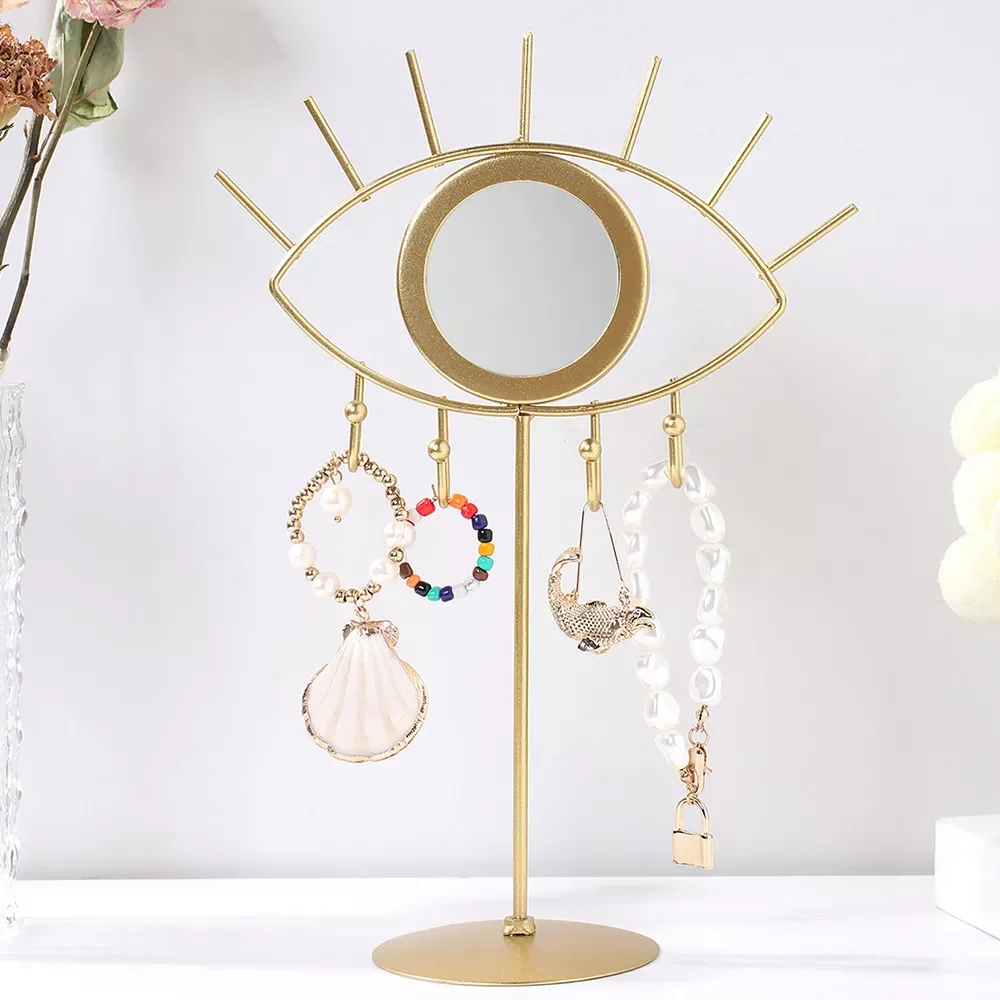 

NEW2022 Gold Eye Table Mirror Makeup Mirrors Boho Home Decor Living Room Decoration Bedroom Cosmetic Dressing Tabletop Mirror E