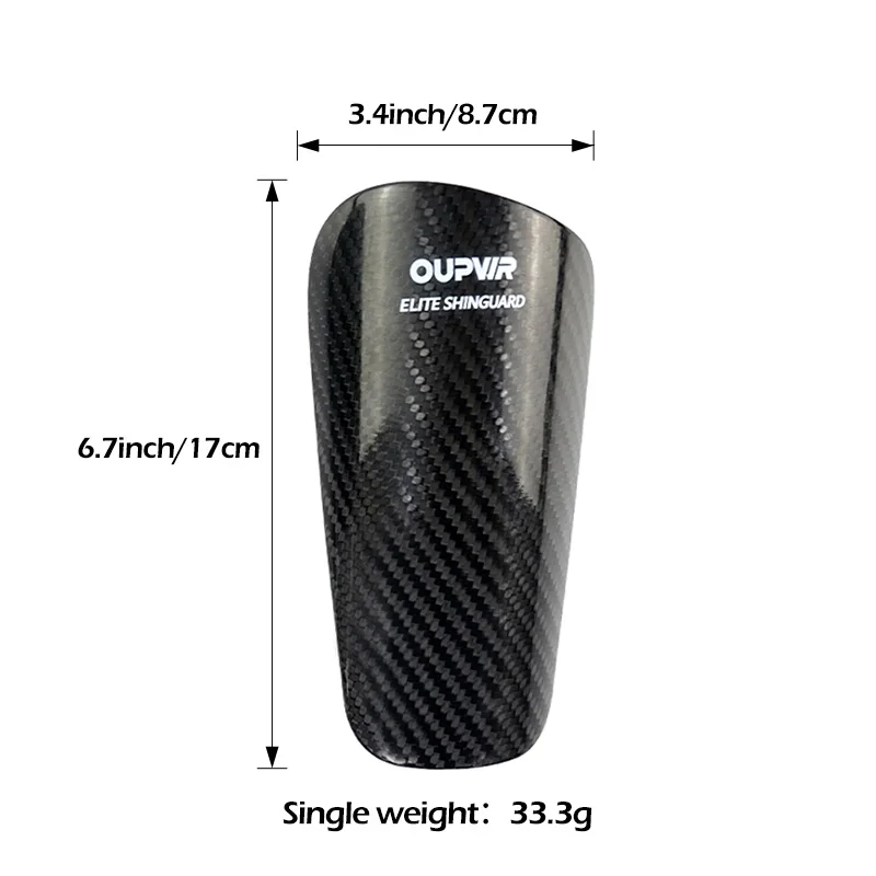 Oupower-Elite Углеродное волокно Футбольная щитка для голени сверхлегкая дышащая