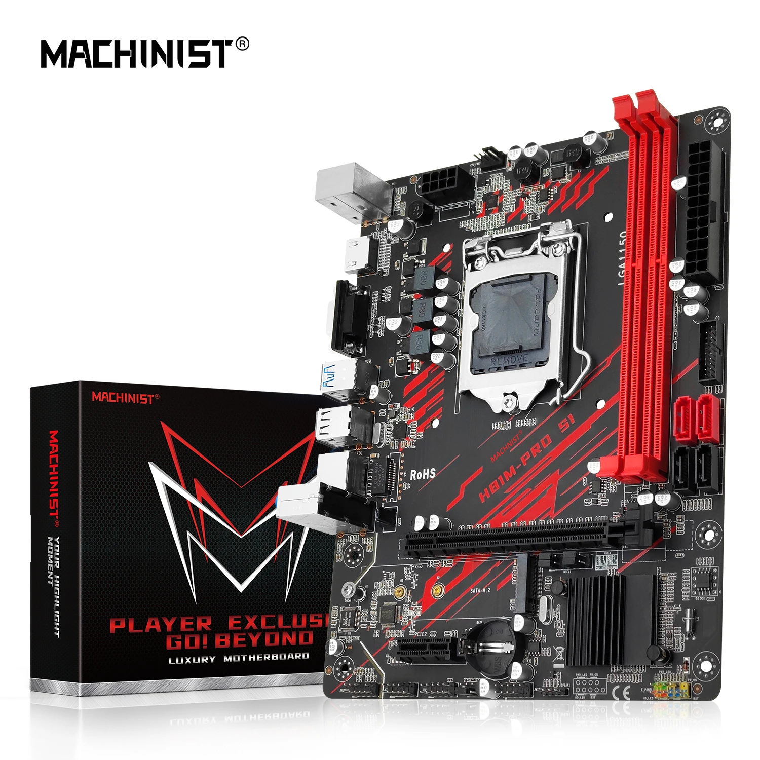 

MACHINIST H81M PRO S1 H81 LGA 1150 Motherboard NGFF M.2 Slot Support i3 i5 i7/Xeon E3 V3 CPU Processor DDR3 Desktop RAM