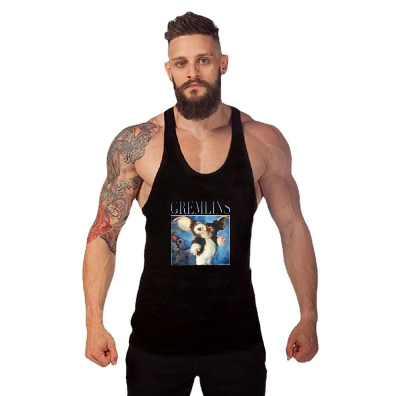 

Майка Mogwai Gremlins Мужская, забавная тенниска из чистого хлопка, майка без рукавов с воротником