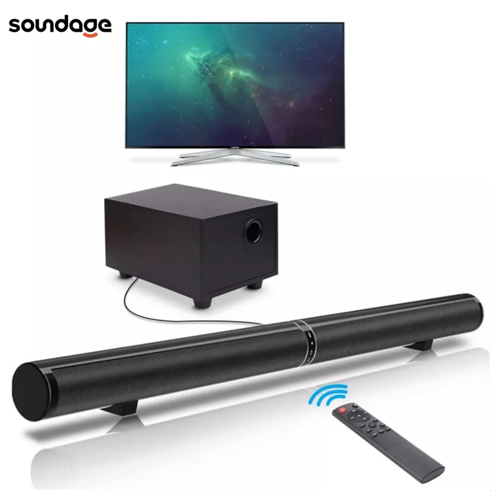 

Soundgae 65W TV Sound Bars Home Theater Soundbar Separable Bluetooth 5.0 Speakers Echo Wall Bar With Subwoofer Boost Bass