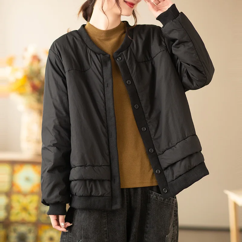 

New Autumn Women's Clothing Jacket Solid Standing Collar Long Sleeved Artistic Retro Stitchingtrench Coat for Women