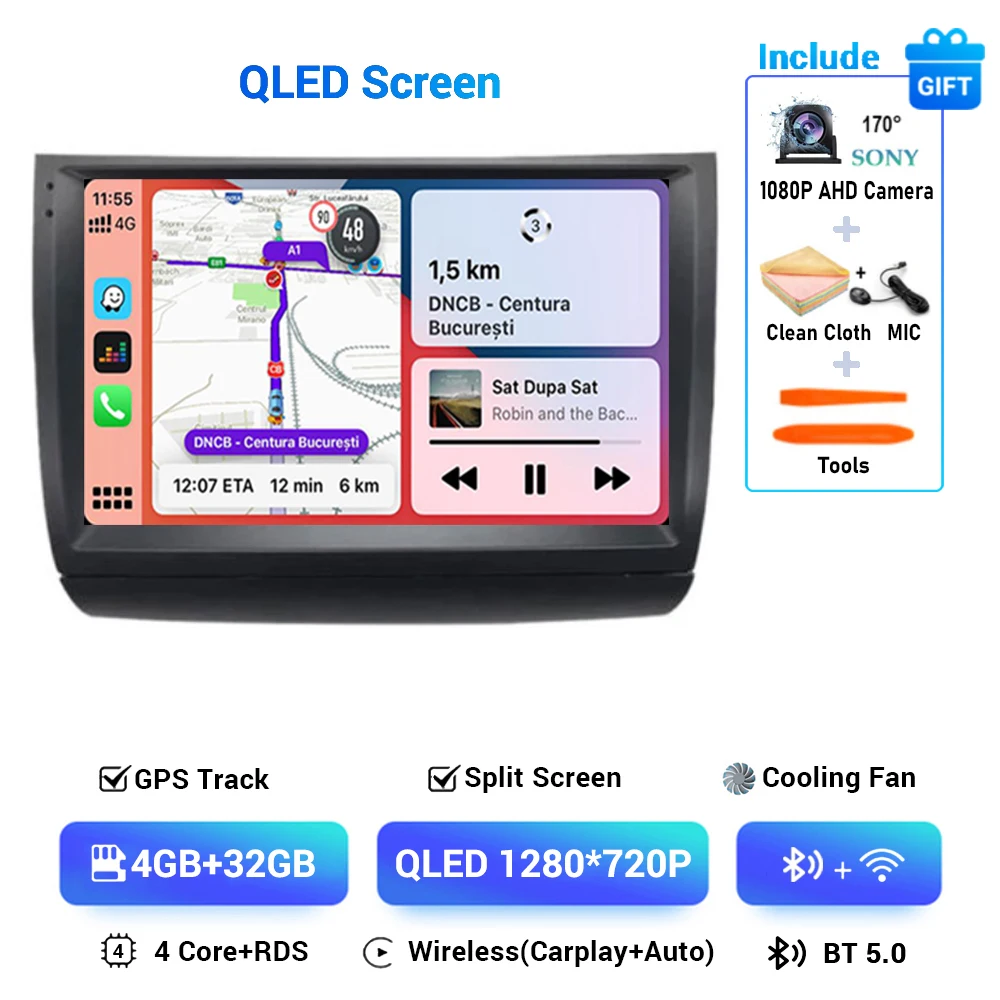 

Автомагнитола на Android 14 для Toyota Prius 20 2002-2009, мультимедийный проигрыватель с навигацией, стерео, Wi-Fi + 4G, видеокамера BT, без DVD, 2 DIN
