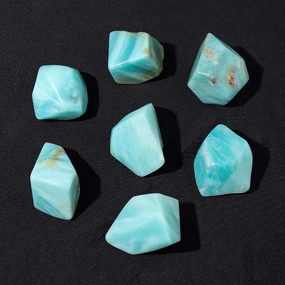 Natural Crystal Gemstone Rough Amazonite Stone Irregular Geometric Polished with Shape Decorative Ornaments Gift Making