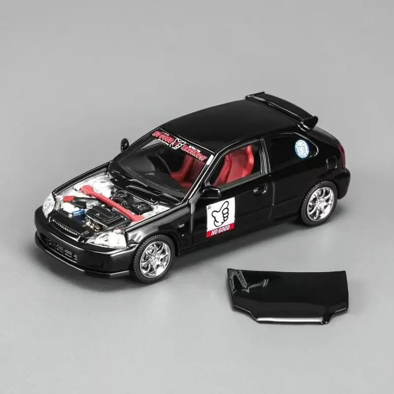 Фото Motorhelix-MH 1/64 Honda Civic Type R (EK9) — коллекционная литая модель автомобиля из сплава, игрушка-подарок для мальчиков. # пеееее №3