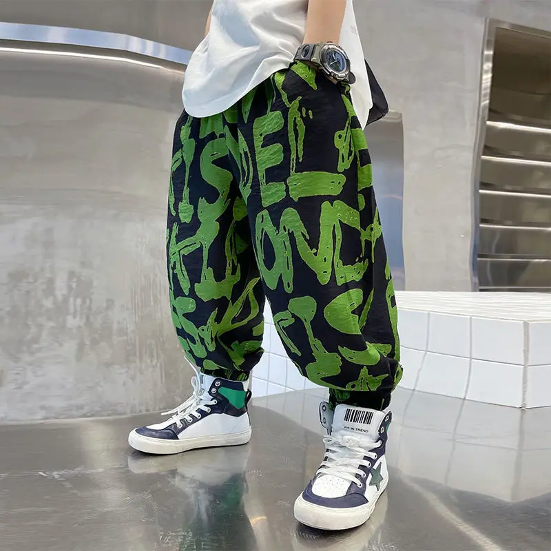 Children's Anti Mosquito Pants 2022 New Foreign Style Summer Clothes Boys' Korean Loose Ultra Thin Breathable Summer Pants 2022