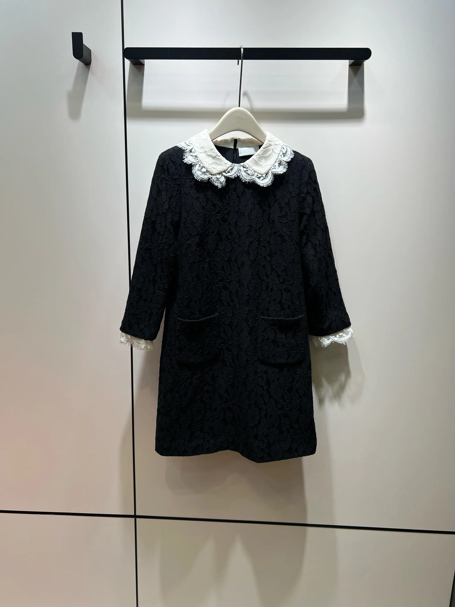 

Кружевное платье с подбором цветов, воротник, прямые штанины, тонкий карман, украшение, милая редукция возраста 8,10