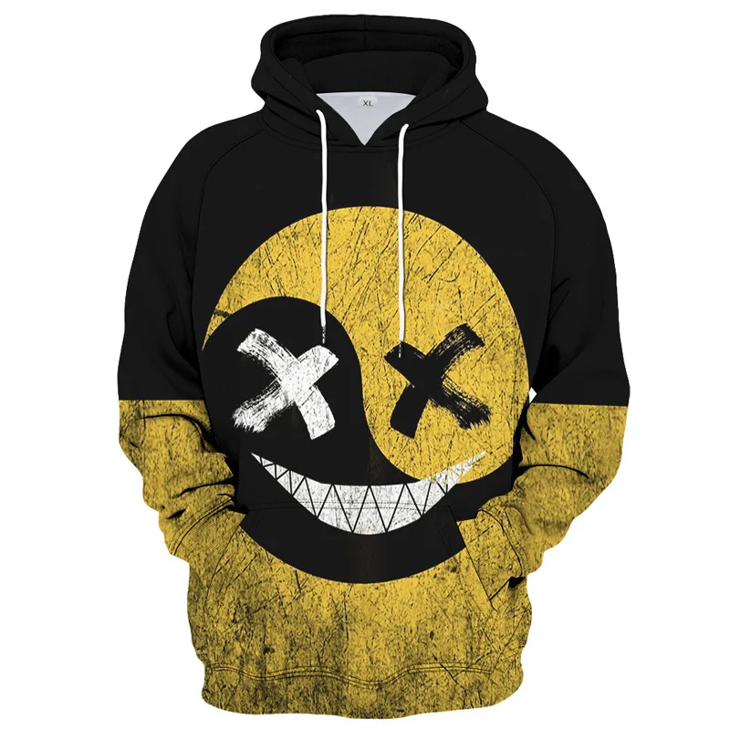 XOXO Pattern Fashion Devil Smiling Face 3D Printing Hoodie Men's Fashion Casual Funny Pullover Hip Hop Hoodie images - 6