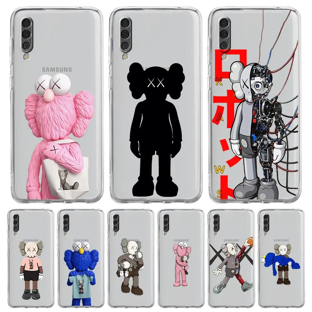 

Fashion Super Cartoon Bear Clear Phone Case For Samsung Galaxy A12 A32 A50 A70 A20E A20S A10S A22 A30 A40 A52S A72 5G A02S Cover