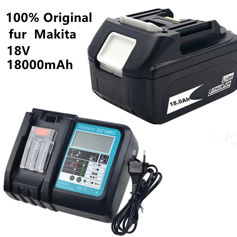 

New 18.0ah 18V rechargeable battery, 18000 MAH backup Li ion battery with Makita bl1860 bl1830 + 4A charger