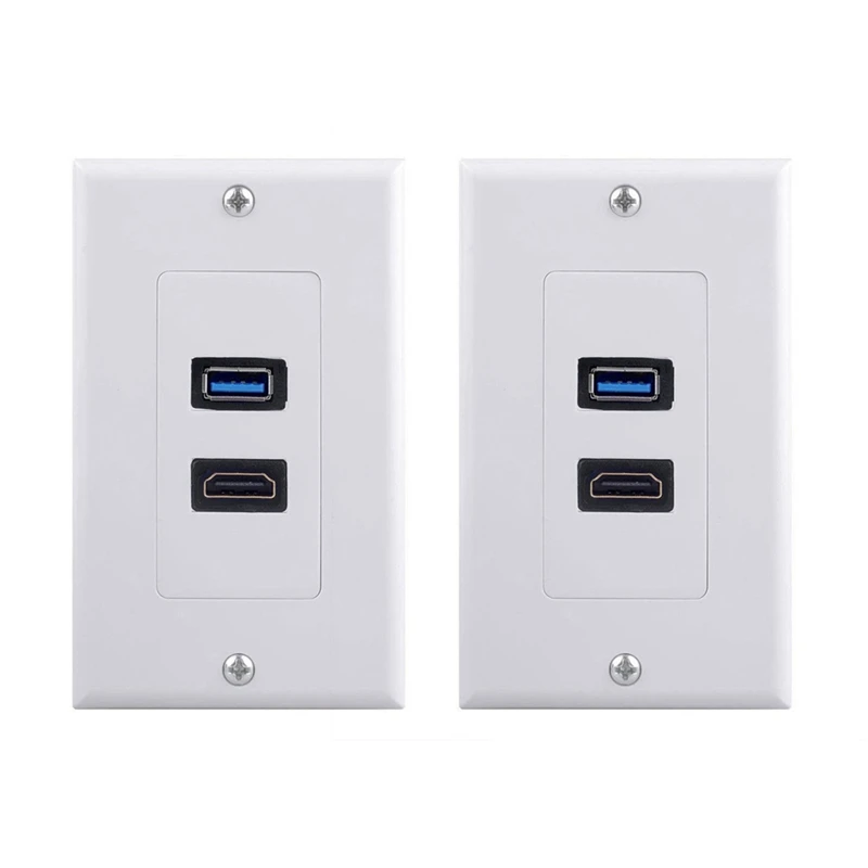 

3x2 порта HDMI + USB 3,0 розетка настенная панель удлинитель розетки белый