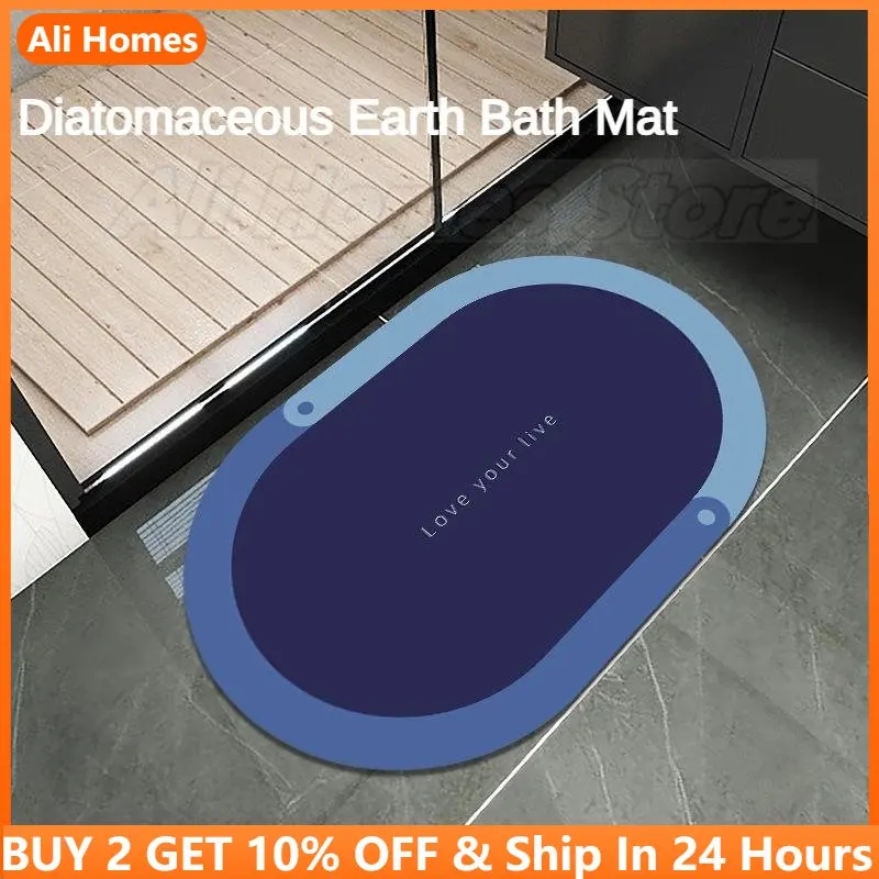 

Diatomaceous Earth Mat Magic Foam Moisture Absorbing Bath Mat Bathroom Anti-Slip Kitchen Memory Bath Mats Water Absorbent Rugs