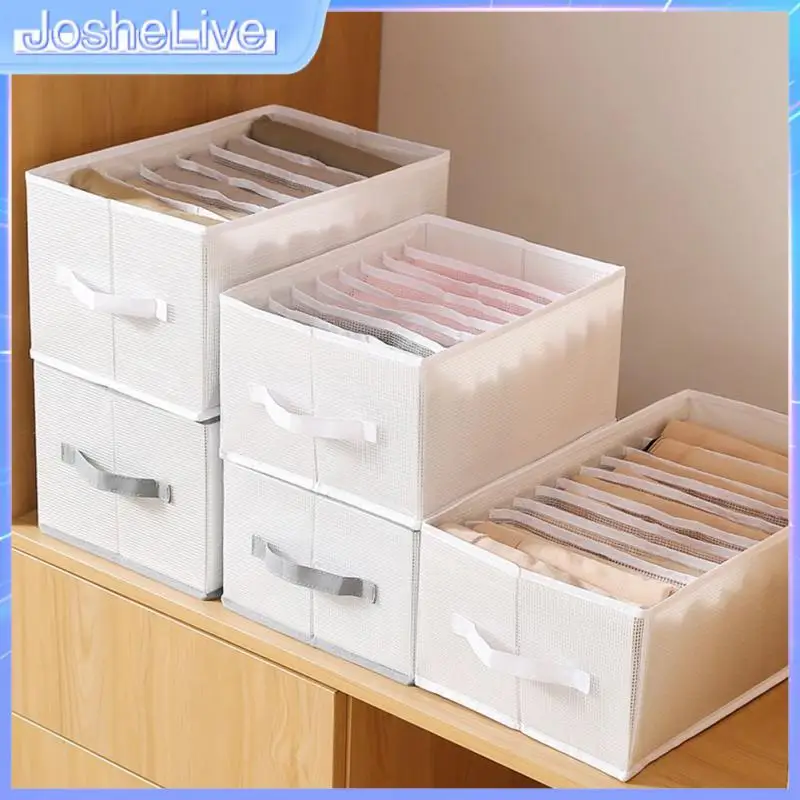 

With Compartmentalized Underwear Storage Box Storages Artifact Saving Space Large Capacity Foldable Clothes Box Multifunctional