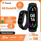 Смарт-браслет Xiaomi Miband 6 NFC фитнес-браслет AMOLED измерение кислорода в крови пульсометр водонепроницаемый многоязычный смарт-браслет M6