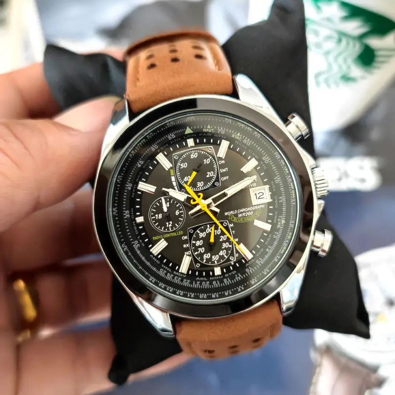 

Luxury Automatic mechanical Watches Men's Blue Angel World Chronograph WristWat Business Casual Steel waterproof watch clock