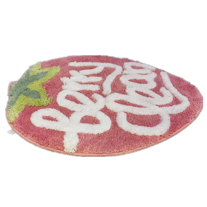 flocking fruit strawberry shape home entrance mat bedroom bathroom door non slip foot pad free global shipping