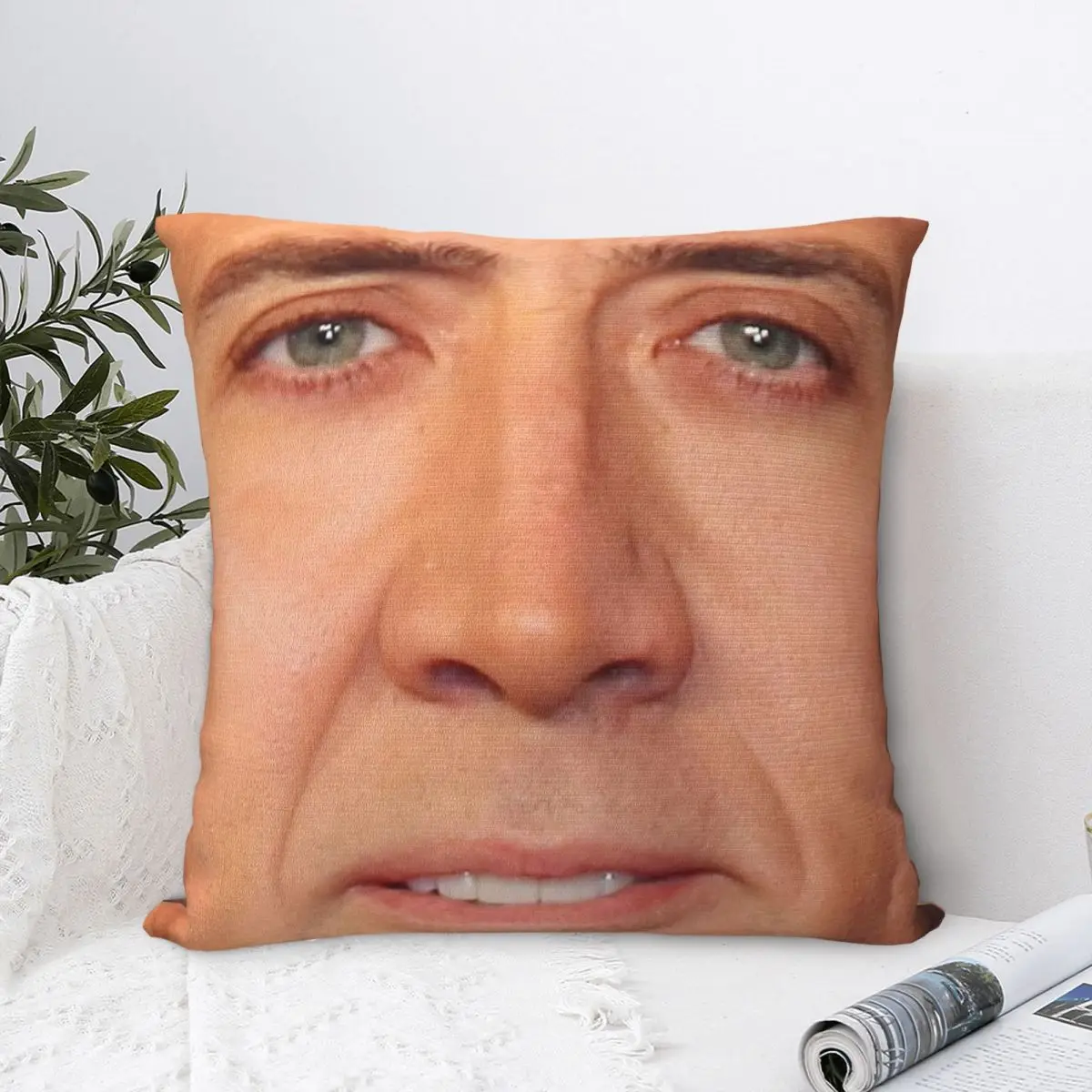 

Nicolas Cage Face Pillowcase Pillow Case Cushion Cover Home Sofa Car Decorative Throw Pillow Decor Print Anime