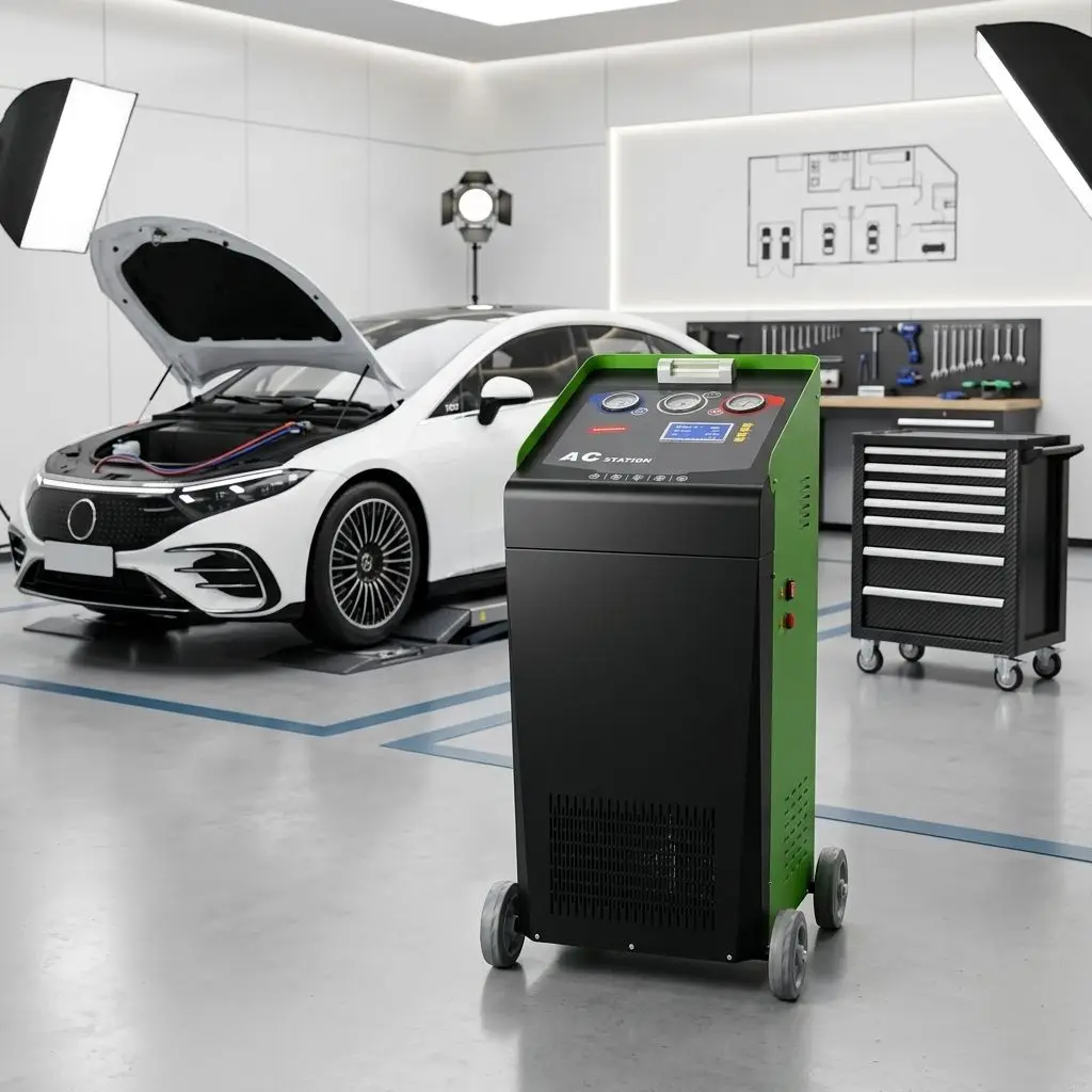 Фото Автоматическая установка для рекуперации хладагентов R134a и R1234yf, 220В |   Высокоточный вакуумный аппарат для восстановления и заправки кондиционеров с баком на 12 л №2