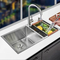 stainless steel kitchen sink basket strainer undermount soap dispensor washing sink double slot cocina kitchen accessories yq50