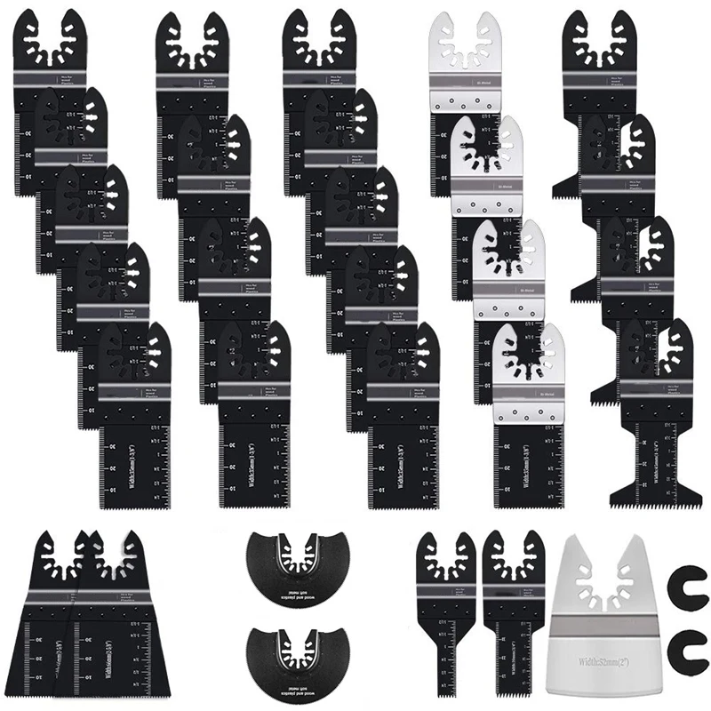 

31 PCS Oscillating Saw Blades, Premium Multitool Blades Kit For Wood Metal Plastics, Oscillating Tool Blades Porter
