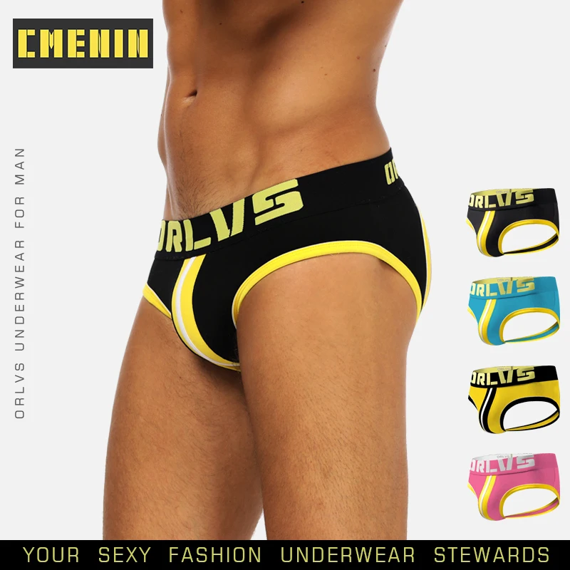 

CMENIN Sexy Gay Underwear Men Jockstrap String Homme Thongs Briefs Gay Mens Underwear Open Backless crotch Cotton OR164
